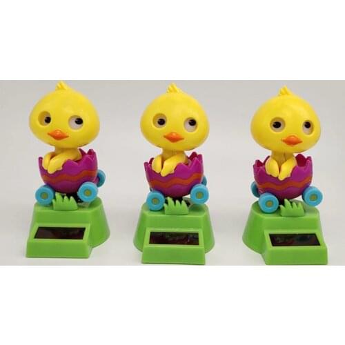 Dancing Yellow Duck in Car Swing Animal Figure Science Solar Toy Home Decor