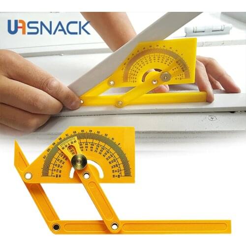 Precise Protractor Angle Finder Woodworking Measurement Tools 0 To 180 Degree for Measure Inner/Outer Angle Plastic Protractor