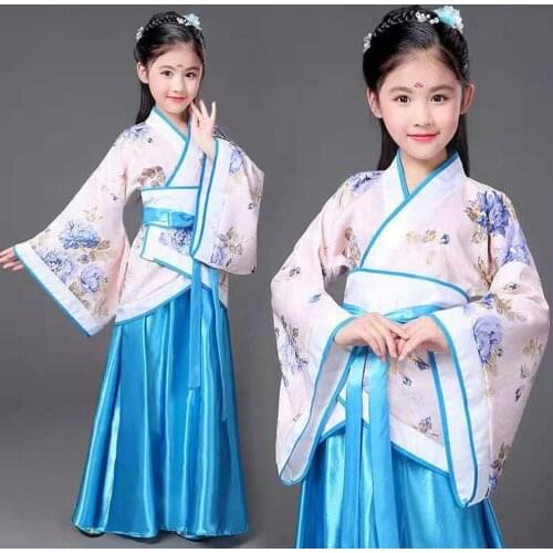 Traditional Girl Dress Kid Hanfu Clothing Cosplay Party Dresses Dance Children Ancient Chinese Tang Dynasty Costumes for Girls