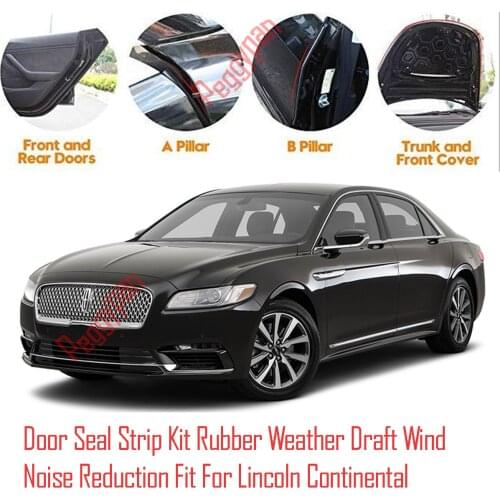 Door Seal Strip Kit Self Adhesive Window Engine Cover Soundproof Rubber Weather Wind Noise Reduction For Lincoln Continental