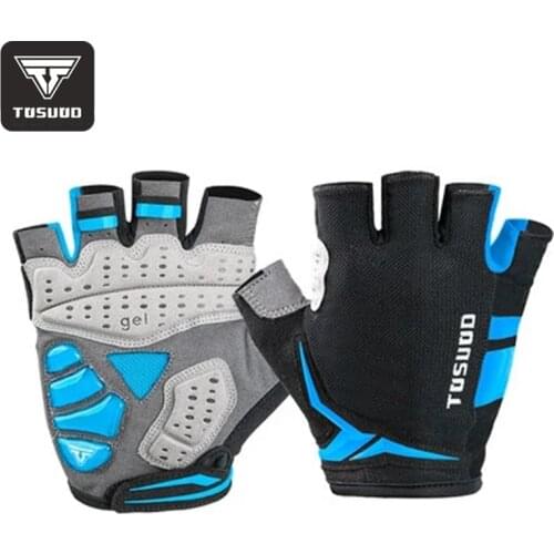 TOSUOD Bicycle riding gloves silicone shock absorption breathable mountain half finger road bike spinning bicycle summer gloves