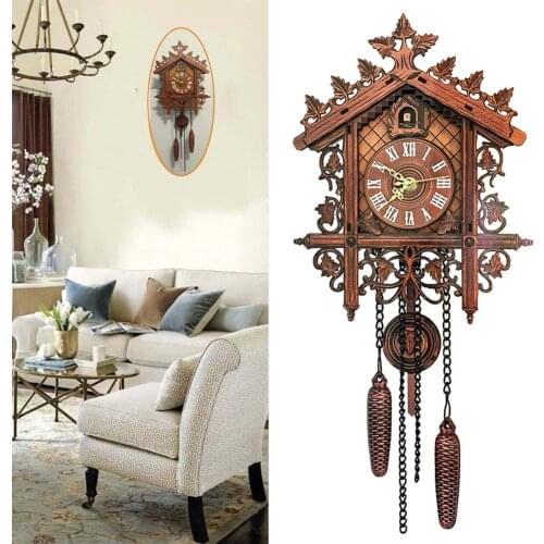Vintage Wall Clock Wooden Cuckoo Tree House Design Antique Clocks Wall Hanging Clocks Decorative Wall Clocks Home Decoration