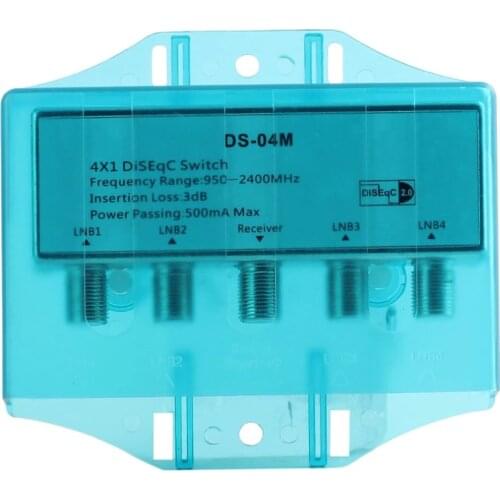 2019 Waterproof 4x1 DS-04M Satellite 950-2400MHz DiSEqC2.0 Switch FTA Dish Flat LNB Multiswitch For Wideband Satellite Receiver