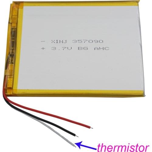 XINJ 3.7V 3500mAh 3wires for thermistor Lithium Polymer Battery Li ion li-po cell 357090 For E-book PAD MID Portable Tablet PC