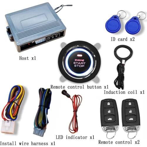 Car RFID one key start, remote control entry system, audible and visual reminder, remote control to open the trunk