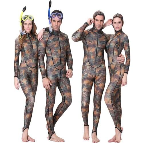 Dive&Sail UPF50+ 0.5MM Camouflage Muslim Snorkeling Dive Skin Rash Guards One-piece With Hood Jump Stinger Suit Men Women
