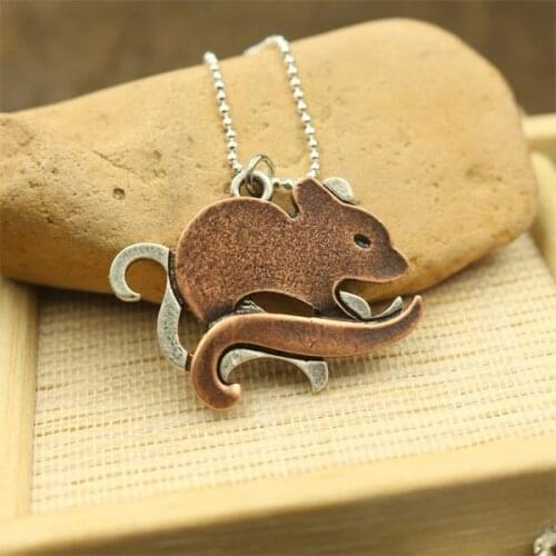 1pcs cute Mouse lovey animals pendant stereoscopic necklace pendant girl jewelry