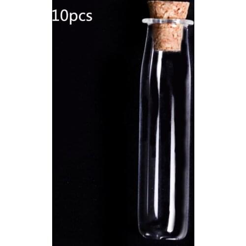 10Pcs Mini Empty Glass Wishing Message Bottle with Cork Stoppers DIY Necklace