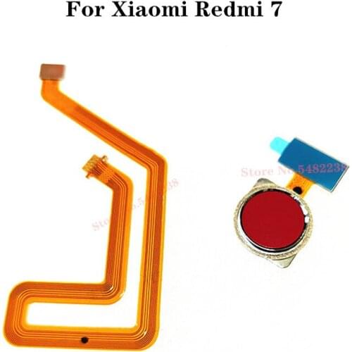 100% Original Fingerprint Sensor Flex Cable For Xiaomi Redmi 7 Redmi7 Touch ID Home Main Buttons Connector Fingerprint Scanner