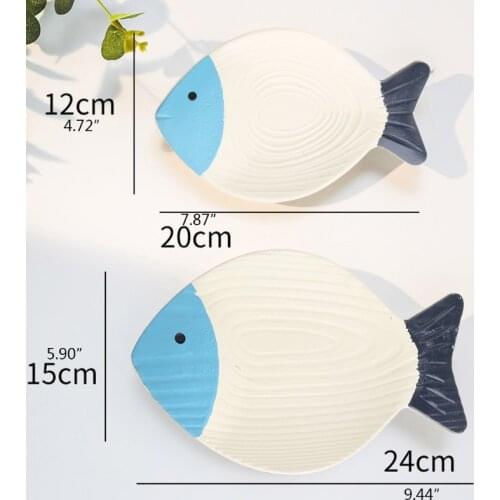 2 Pieces Wood Fish Decor Ornament Hanging Wooden Fish Decoration Hand Carved Woo