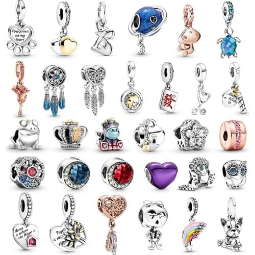 2Pcs/Lot 2021 Newest Dog Paw Frog Life Of Tree Charm Pendant Beads Fit Original DIY Bracelets Necklaces For Women Jewelry Making