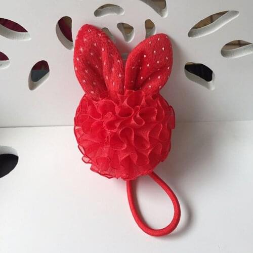 2pcs Womens Headwear Big ball flower Scrunchy Hair Rope Floral Children Elastic Rubber Bands Ponytail For Girl Hair Accessories