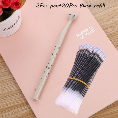 22Pcs Cartoon Animals Gel Pen 0.5mm Cute Cat Magic Pens Kawaii Gel Pens For School Writing Novelty Stationery Girls Gifts