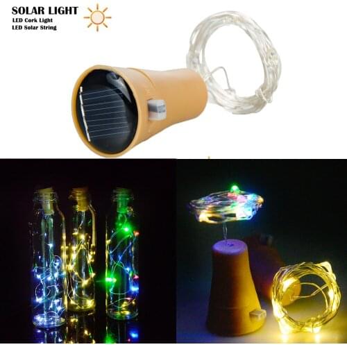 5pcs Solar string Wine Bottle Stopper Copper Fairy Strip Wire Outdoor Party Decoration Novelty Night Lamp DIY Cork Light String
