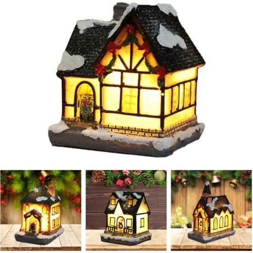 50% Dropshipping!! Christmas Ornament House Shape LED Light Gifts Xmas Luminous Miniature Decoration Home Decor