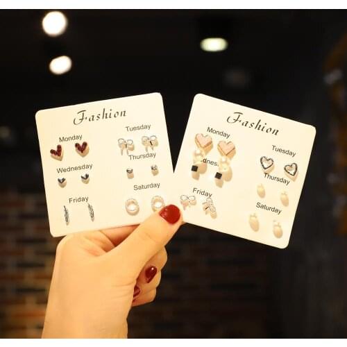 7pair/bag Lady fashion sexy mix colors hollow out modelling ear pendant attractive temperament suits party wedding