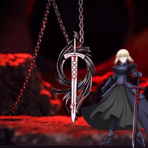 Anime Necklace Fate/stay night Arturia Pendragon Alter Pendant Adjustable Clavicle Chain Neck Ring Jewelry Cosplay Decor Choker
