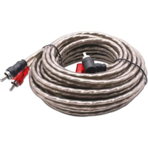 5m 3m 2m RCA Car Audio Cable Double RCA Audio Signal Cable Pure Copper Wire Connector Audio Line Cable Adapter Car Splitter