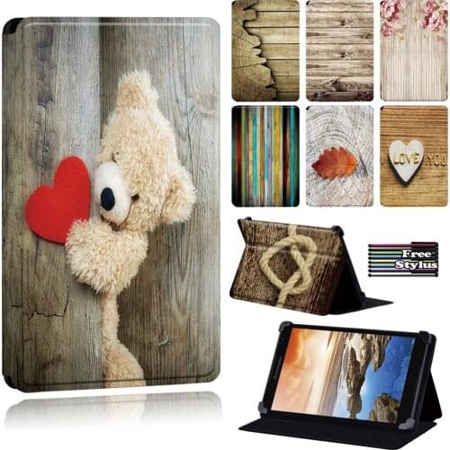 Tablet Cover Case for Lenovo Tab 8/Tab A8-50 A5500 7"/A7-(30 A3300/50 A3500)/Yoga Tab 4 Plus/Thinkpad Tablet 2-wood Series + Pen