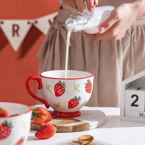 Net red ins milk oatmeal bowl breakfast water cup household large capacity lovely Ceramic Coffee Mug Mug