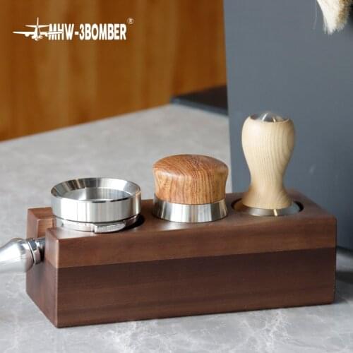 Walnut Wood Coffee Filter Tamper Holder Espresso Tamper Mat Stand Coffee Maker Support Base Rack Coffee Accessories for Barista