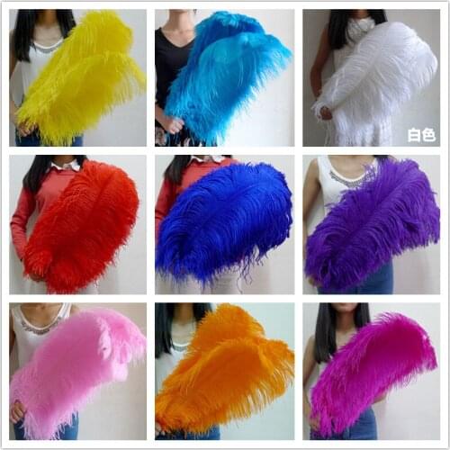 YOYUE 100Pcs/Lot 70-75CM cheap Ostrich Feathers Crafts Jewelry Making Wedding Party Decor Accessories Wedding Decoration Plume