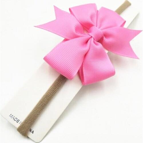 Kids Bow Nylon Headbands Newborn Headbands Girls Hair Accessories Nylon Headband Elastic for Kids Stretch Headband Ribbon Bow