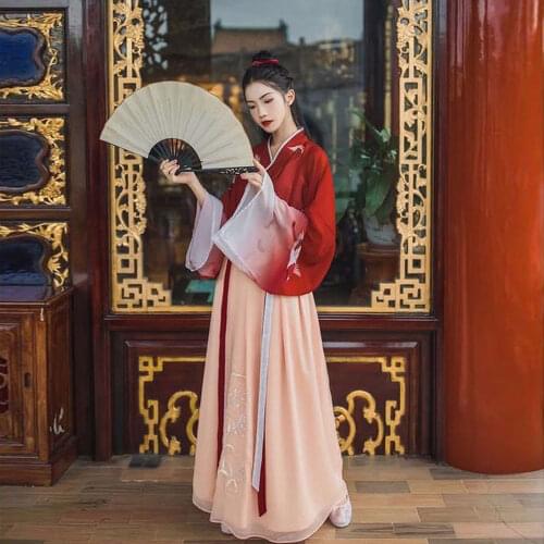 Hanfu Woman Chinese Folk Dance Costumes Oriental Asian Ming Dynasty Fairy Princess Photography Stage Show Dress for Women