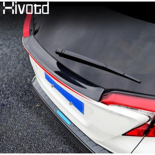 Hivotd For Toyota C-HR CHR carbon fiber ABS car sopiler Tail Rear Bumper Protector car accessories Exterior trim 2019 2018 2017