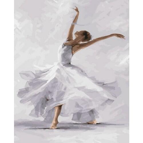 Frameless picture oil paintings by numbers wall decor diy painting on canvas for home decor 4050 dancing