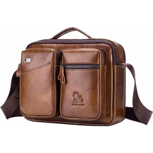 Leather Shoulder Messenger Bag Handbag for Men Travel Business Crossbody Pack Wallet Phone Pouch Purse Hand Pocket Sling Daypack