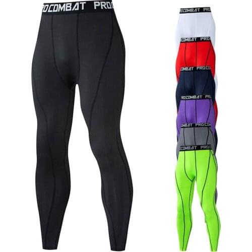 Men Base Layer Compression Leggings Running Gym Workout Fitness Jogging Sportswear Pants Quick Dry Trousers Training B