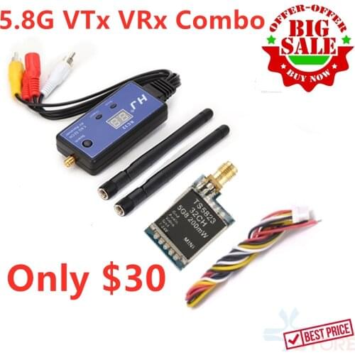 Best Price ! FPV SYSTEM COMBO 5.8G Video Transmitter TS5823 and HJ32TR RC32 Receiver for FPV Racing Drone Quadcoper