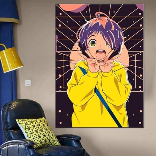 Wonder egg priority kawaii anime poster home lving bedroom decoration wall paintings print one piece canvas picture wall art