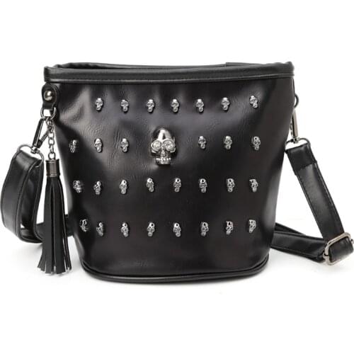 Fashion Women Skull Punk Goth Tassel Messenger Shoulder Bag Crossbody Handbag