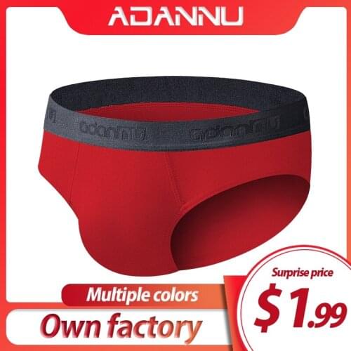 ADANNU Brand Men Underwear Sexy Men Briefs Cotton Male Panties Cueca Tanga Men Underpants U Pouch Slip Homme Gay Underwear