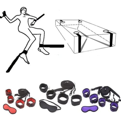 Handcuffs Bondage Erotic Under Bed Sex Bondage Restraint System Games for Adults Wrists Ankle Cuffs Sexy Lingerie Set Furniture
