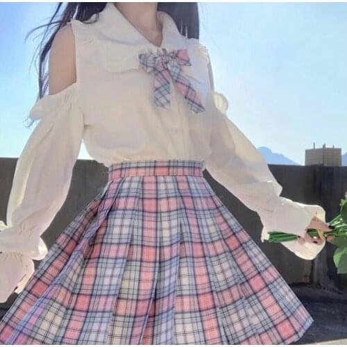 Autumn Japanese Sweet Long-Sleeved Doll Collar Shirt Soft Girl Lolita With A Strapless Loose Top