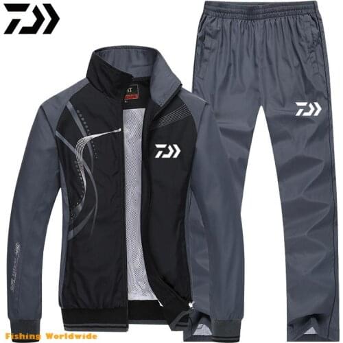 New Spring Summer DAIWA Fishing Clothing Men Outdoor Sport Quick Dry Fishing Jacket+Pant Breathable Fishing Clothes L-5XL