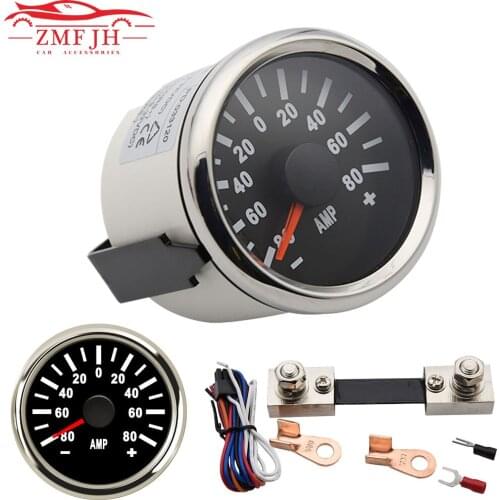 NEW Universal 52mm Marine Amperemeter AMP Gauge 12V 24V For Car Motorcycle Truck Boat Yacht with Current Sensor +/- 80A +/- 150A