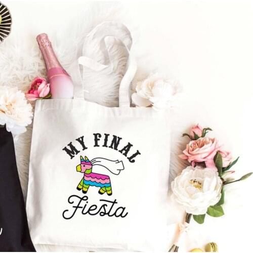 Final Fiesta Tote bag Themed Bachelorette Party bride to be Miss to Mrs bridal shower wedding engagement supplies Gift present