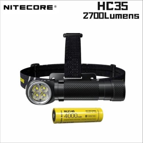 Original NITECORE HC35 Headlamp 2700 Lumens 4xCREEXP-G3 S3LEDs Next Generation 21700L-shaped with 4000mAh Battery flashlight