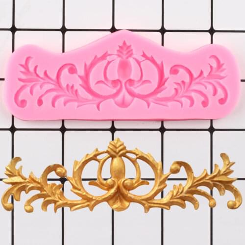 Baroque Relief Silicone Mold Lace Cake Border Fondant Molds Wedding Cake Decorating Tools Candy Clay Chocolate Gumpaste Moulds