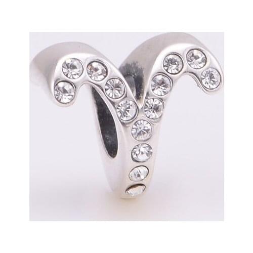 2015 New 925 Sterling Silver Beads Floating Aries Zodiac Charm with CZ Fits Pandora Charms bracelets DIY Necklaces & Pendents