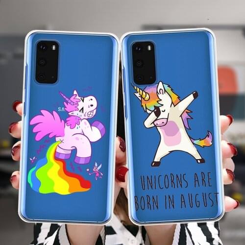 Cute Unicorn Horse Silicone Soft Case For Samsung S21 S20 FE S10 Plus NOTE 20 Ultra M02 F62 M62 M21 M30S M31 M31S M51 Cover
