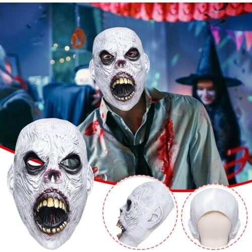 Skull Latex Mask Cosplay Mask Halloween Carnival Party Tricky and Funny Mask Scary Giant Ugly Anonymous Mask