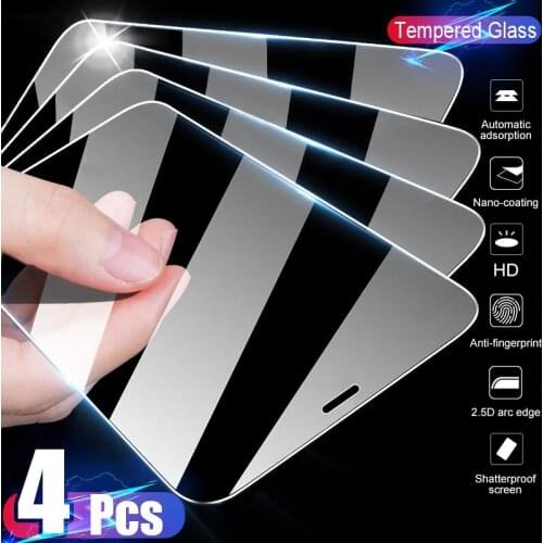 4PCS Full Cover Glass on the For iPhone 11 12 X XS Max XR Tempered Glass For iPhone 7 8 6 Plus 11 12 Pro Screen Protector