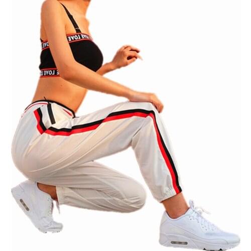 2019 Sexy high split lace up casual pants Women loose fitness pants capris Party summer bandage female pants trousers bottom