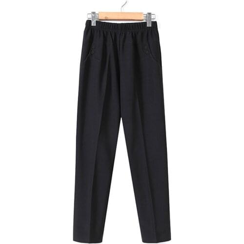 Women 2021 Spring Autumn New Warm Cotton Trousers Female Middle-aged and Elderly Thick Trousers Ladies Long Straight Pants E458