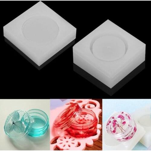 1 DIY Round Jewelry Making Silicone Storage Box Epoxy Resin Mold Resin Casting Process Tool Wax Mold
